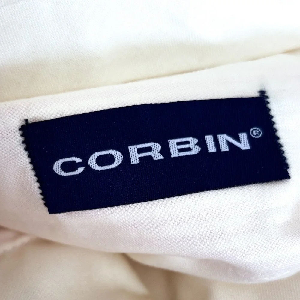 Corbin Mens Vintage Seersucker Pleated Pants Size 36 (38X29) Pink White Preppy